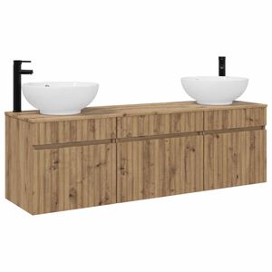 vidaXL Set dulap baie 3 buc. Stejar Artizanal 49 x 44,5 x 66,5 cm