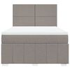 vidaXL Pat box spring cu saltea, gri taupe, 140x200 cm, textil