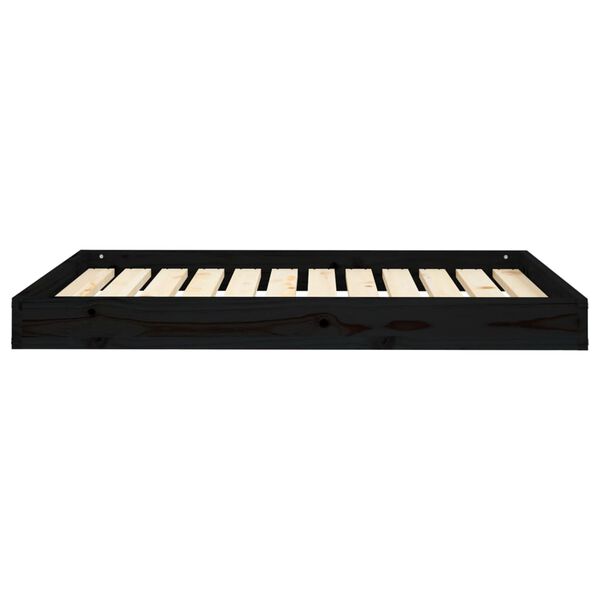 vidaXL Pat pentru c&acirc;ini, negru, 101,5x74x9 cm, lemn masiv de pin