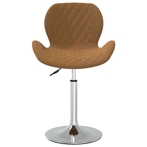 vidaXL Scaun de bucătărie pivotant, maro, catifea