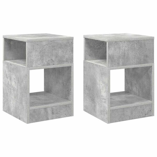 vidaXL Masă laterală 2 pcs Gri din beton 30,5 x 30 x 45 cm