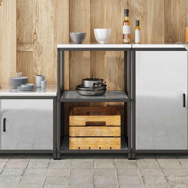 vidaXL Depozitare pentru bucătărie Argintiu 60 x 50 x 92 cm Oțel