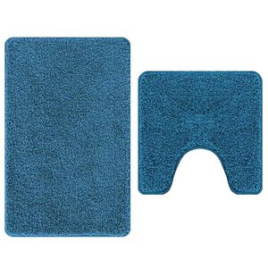 vidaXL Set de mochete anti-derapante pentru baie 2 buc. albastru PP