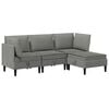 vidaXL Set de mobilier pentru living 4 buc. Gri &icirc;nchis Țesătură