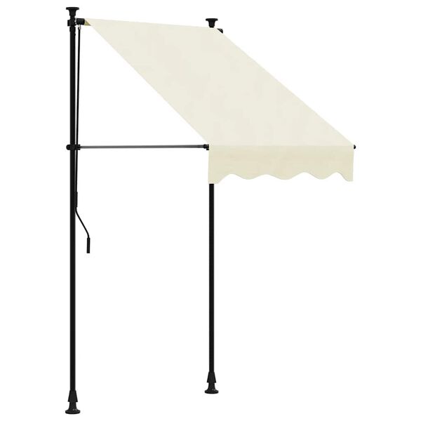 vidaXL Copertină retractabilă, crem, 100x150 cm, țesătură și oțel