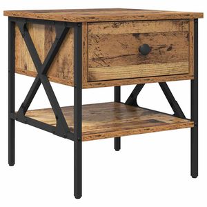 vidaXL Cabinet de Noptieră cu sertar Lemn vechi 40 x 42 x 45 cm