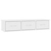 vidaXL Raft de perete cu sertare, alb, 88x26x18,5 cm, lemn prelucrat