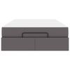 vidaXL Cadru de pat cu saltea cu saltea 2 pcs Gri PVC
