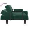 vidaXL Canapea extensibilă cu cotiere, verde &icirc;nchis, catifea