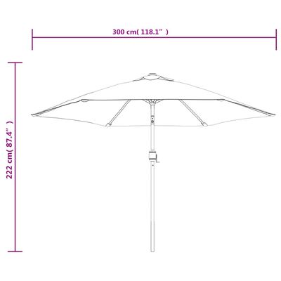 vidaXL Umbrelă de soare de exterior cu stâlp metalic, azur, 300 cm