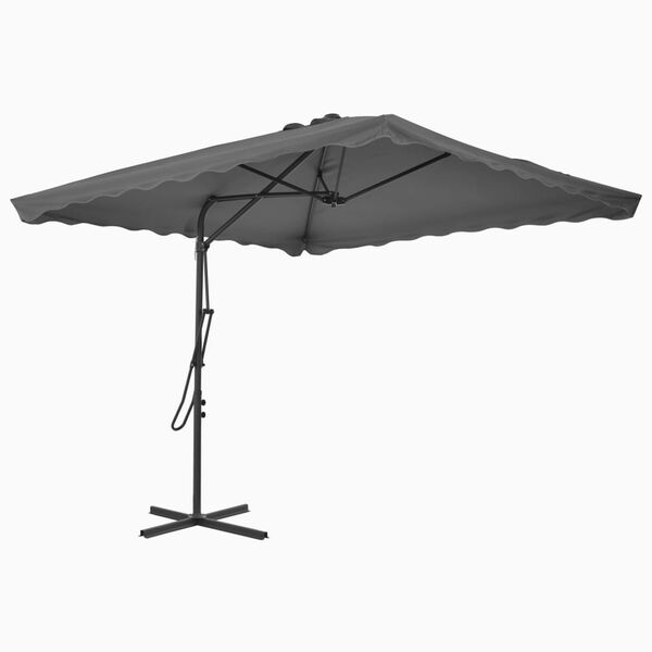 vidaXL Umbrelă soare de exterior, stâlp din oțel, antracit, 250x250 cm