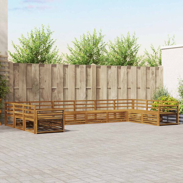 vidaXL Seturi de canapele 10 pcs natural Lemn Solid de Acacia