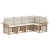 vidaXL Set de canapele de exterior 5 buc. Alb Natural și Crem
