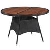 vidaXL Set mobilier de exterior 7 piese negru, poliratan, lemn acacia