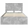 vidaXL Cadru de pat Gri Concret 135 x 190 cm Lemn de pin masiv