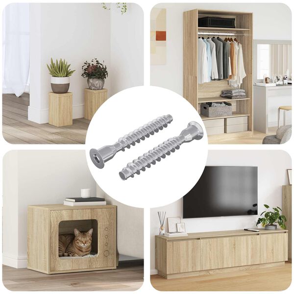 vidaXL Șuruburi confirmat 2 pcs Argintiu &Oslash;7 x 50 mm Metal