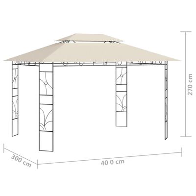 vidaXL Pavilion, crem, 4x3x2,7 m, 160 g/m²