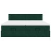 vidaXL Cadru de pat otoman cu saltele Verde &icirc;nchis 200x200cm catifea