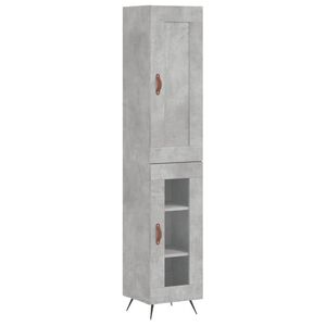 vidaXL Dulap &icirc;nalt, gri beton, 34,5x34x180 cm, lemn prelucrat