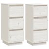 vidaXL Servante, 2 buc., alb, 32x34x75 cm, lemn masiv de pin