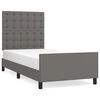 vidaXL Cadru de pat cu tăblie, gri, 80x200 cm, piele ecologică