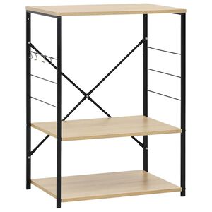 vidaXL Dulap microunde, negru/stejar 60x39,6x79,5 cm lemn prelucrat