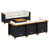 vidaXL Set canapele de grădină cu perne, 7 piese, negru, poliratan