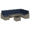 vidaXL Set de canapele pentru grădină 8 pcs Gri și bleumarin poliratan