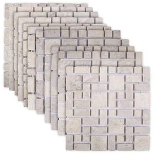 vidaXL Plăci de mosaic Crem 30 x 30 cm Marmură