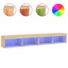 vidaXL Comode TV cu lumini LED, 2 buc., stejar sonoma, 100x30x30 cm