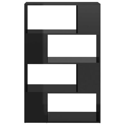 vidaXL Bibliotecă/Separator cameră, negru extralucios, 80x24x124,5 cm