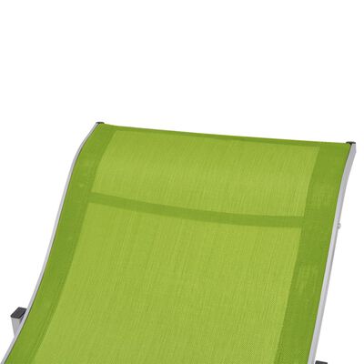 vidaXL Șezlonguri pliabile, 2 buc., verde, textilenă
