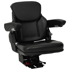 vidaXL Scaun de tractor cu suspensie Negru 60 x 58 x 72 cm Oțel și PVC