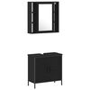vidaXL Set de mobilier pentru baie 4 pcs Negru 33 x 33 x 185.5 cm