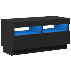 vidaXL Comodă TV cu lumini LED, negru, 80x35x40 cm