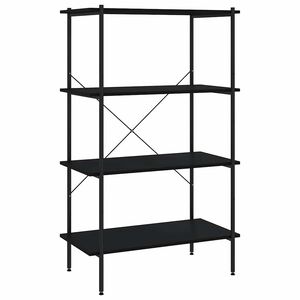 vidaXL Unitate cu rafturi pe 4 niveluri, negru, 80x40x130 cm
