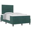 vidaXL Pat cu arcuri cu headboard Verde &icirc;nchis 120 x 190 cm Catifea