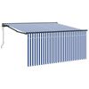 vidaXL Cortina Retractabilă Albastru și Alb 350 x 250 cm