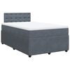 vidaXL Pat box spring cu saltea, gri &icirc;nchis, 120x200 cm, catifea