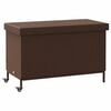 vidaXL Ladă depozitare de grădină cu roți, maro 110x55x73 cm poliratan
