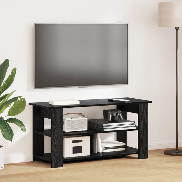 vidaXL Suport pentru TV Stejar Negru 100 x 40 x 50 cm