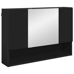 vidaXL Dulap cu oglindă Pe perete Negru 80 x 17 x 55 cm Lemn compozit