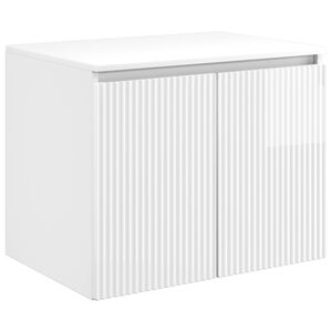 vidaXL Dulap Bathroom Montat pe Perete Alb foarte lucios