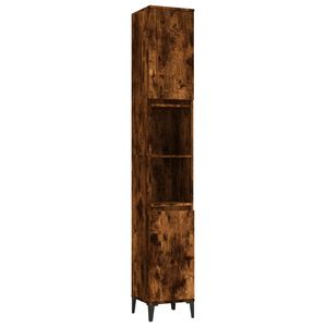 vidaXL Dulap de baie, stejar afumat, 30x30x190 cm, lemn prelucrat