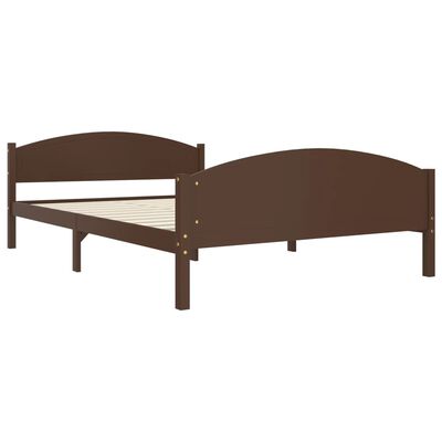 vidaXL Cadru de pat, maro închis, 140x200 cm, lemn masiv de pin