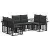 vidaXL Set de canapele de exterior 6 buc. Negru și Gri &icirc;nchis