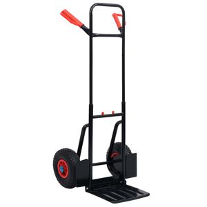 vidaXL Cărucior telescopic manual, 200 kg, negru și roșu