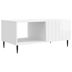 vidaXL Masă de cafea Alb foarte lucios 90 x 50 x 40 cm Lemn prelucrat