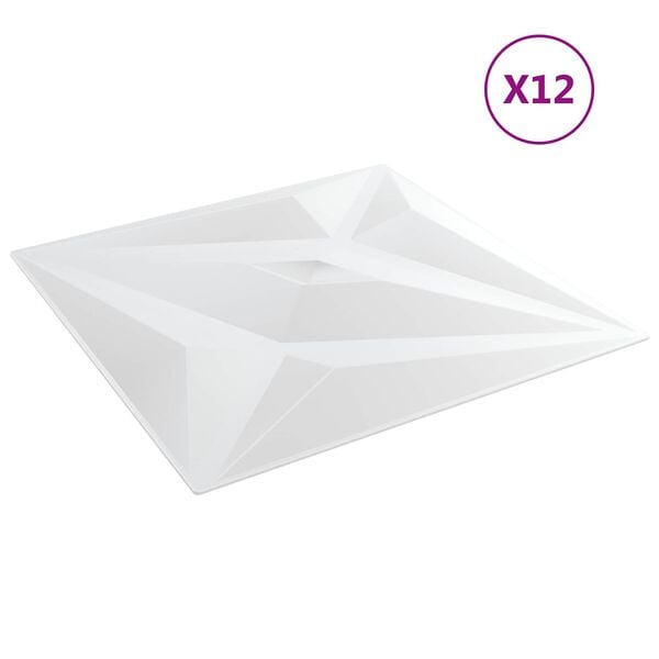 vidaXL Panouri de perete Stea 12 pcs Stea Albă 50 x 50 cm Spumă XPS