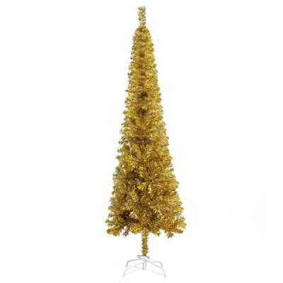vidaXL Brad de Crăciun artificial subțire, auriu, 210 cm